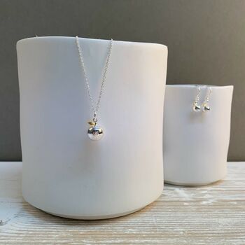 Personalised Solid Silver Apple Charm Necklace, 5 of 7