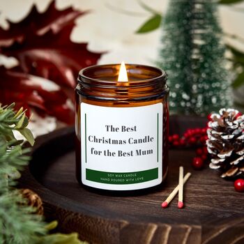 The Best Scented Candle For The Best Mum Funny Christmas Candle Gift, 4 of 8