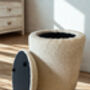 Round Storage Pouffe In Cream Bouclé, thumbnail 3 of 5