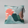 Green And Orange Mountains And Clouds Cushion Cover, thumbnail 1 of 7