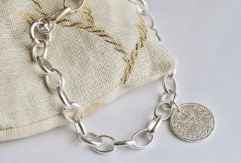 Lucky Silver Threepenny Charm Bracelets, 5 of 10