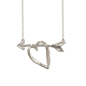 Love Struck Silver Arrow And Heart Necklet, 5 of 6