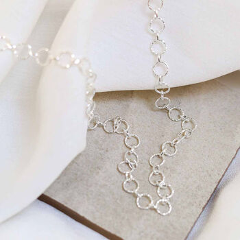 Sterling Silver Shimmer Link Necklace, 7 of 9