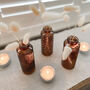 Three Pressed Glass Bottle Vases Amelie Amber Brown, thumbnail 2 of 6