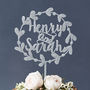 Personalised Floral Couples Wedding Cake Topper, thumbnail 2 of 8
