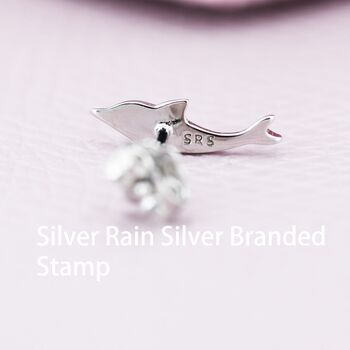Sterling Silver Extra Tiny Dolphin Fish Stud Earrings, 3 of 12