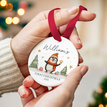 Baby's First Christmas Ornament 2025 Ceramic, 5 of 7