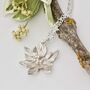 Lotus Flower Necklace, Botanical Bridal Necklace, thumbnail 3 of 6