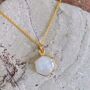 The Hexagon Moonstone Gold Plated Gemstone Necklace, thumbnail 3 of 5