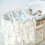 Green Leaf Bamboo Muslin Swaddle Blanket, thumbnail 3 of 4