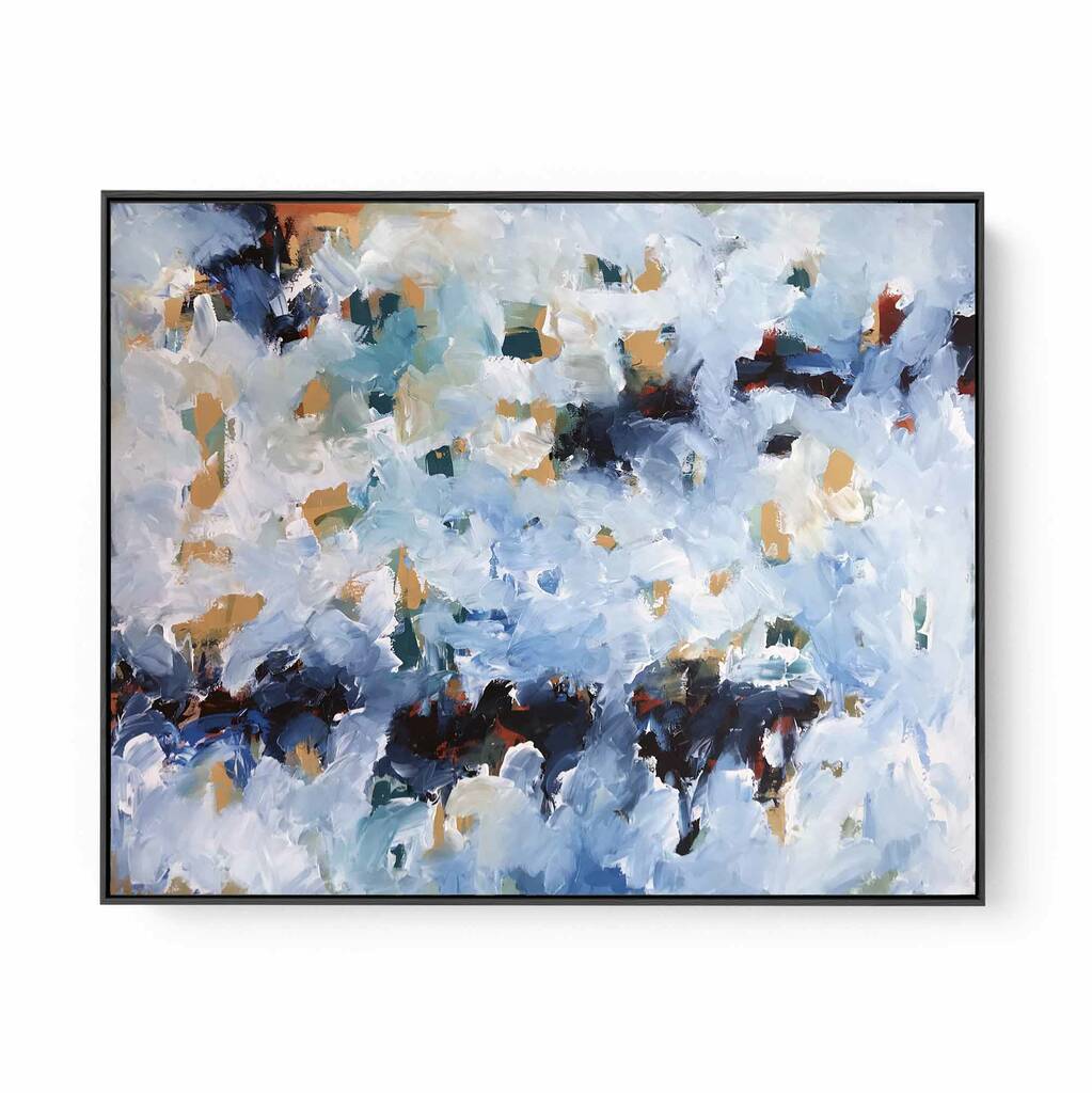 Large Original Blue Abstract Painting Living Room Art By Abstract House