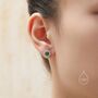 Vintage Inspired Jade Flower Cz Stud Earrings, thumbnail 3 of 12