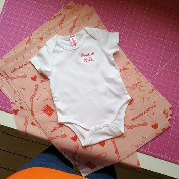 Hand Embroidered Personalised Rainbow Baby Grow, 5 of 8