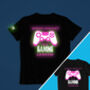 Gamer Personalised Glow In The Dark T Shirt, thumbnail 2 of 6