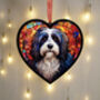 Tibetan Terrier Stained Glass Effect Heart Suncatcher, thumbnail 3 of 5