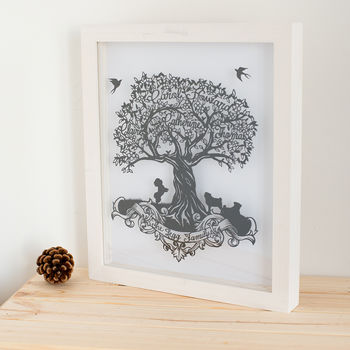 Framed Handmade Family Tree Papercut, 2 of 5