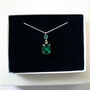 Emerald Green Crystal Pendant Necklace, thumbnail 6 of 8