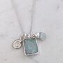 'The Trio' Aquamarine Sterling Silver Necklace, thumbnail 4 of 8