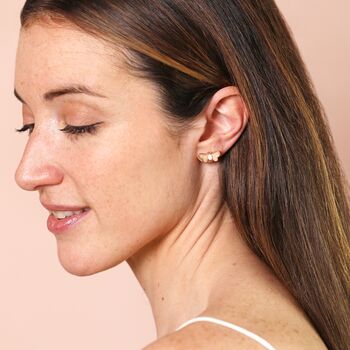 Opal Butterfly Stud Earrings In Gold, 2 of 4