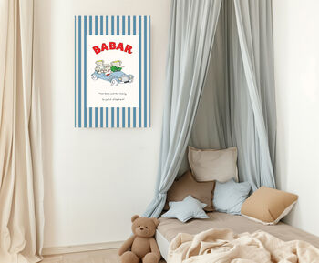Babar Car Nursery Art Print, 4 of 4