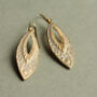 Victorian Brocade Gold Drop Earrings, thumbnail 4 of 7