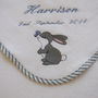 Personalised Embroidered Baby Blanket With Bunny Motif, thumbnail 3 of 4