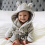 Personalised Soft Baby Grey Dressing Gown With Ears, thumbnail 1 of 8
