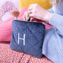 Personalised Quilted Velvet Make Up Bag Or Wash Bag, thumbnail 4 of 7