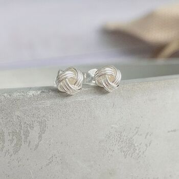 Sterling Silver Knot Earrings, Love Is A Knot, 3 of 5