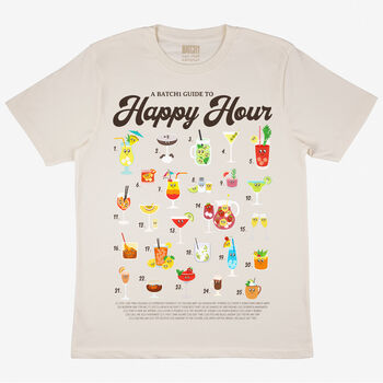 Happy Hour Men’s Cocktail Guide T Shirt, 3 of 3
