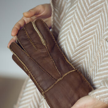 Sheepskin Stitch Detail Ladies Gloves, 4 of 12