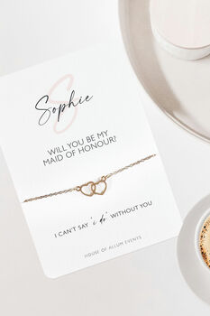 Personalised Bridesmaid Proposal Gift Will You Be My Bridesmaid Card Bracelet Gift, 8 of 9