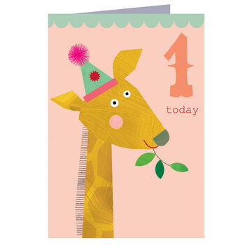 Giraffe 1st Birthday Card, 2 of 2