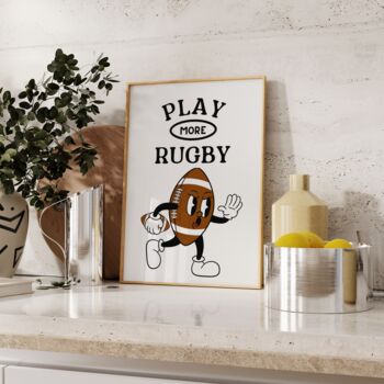 Play More Rugby Retro Print, 7 of 8