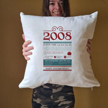Personalised 18th Birthday Gift Cushion, 5 of 8