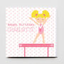 Gymnastic Birthday Girl Personalised Card, thumbnail 3 of 3