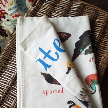 'Floaters' Illustrated Bird Tea Towel, 6 of 7