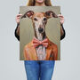 Smart As A Whippet Bow Tie Greyhound Wall Art Print, thumbnail 2 of 6