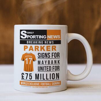 Personalised Newspaper Football Mug, 9 of 10