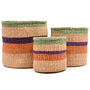 Reli: Green And Purple Stripe Woven Storage Basket, thumbnail 7 of 9