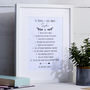 Personalised Ten Things I Love About You Print, thumbnail 1 of 3