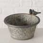 Zinc Bird Bath Planter With Birds, thumbnail 2 of 5