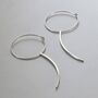 Sterling Silver Hoop Earrings With Silver Claw, thumbnail 2 of 4
