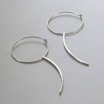 Sterling Silver Hoop Earrings With Silver Claw, 2 of 4