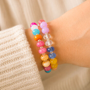 Pastel Rainbow Gemstone Bead Bracelet, 2 of 4