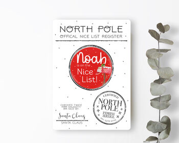 Personalised Nice List Christmas Badge, 3 of 3
