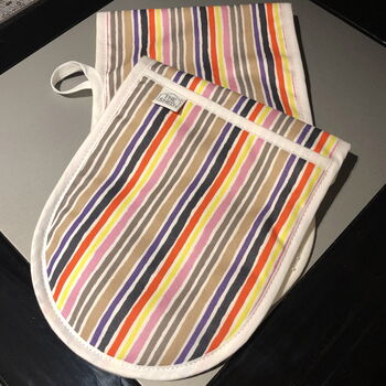 Imperfecto Happy Stripe Double Oven Gloves, 5 of 6