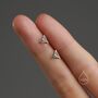 Sterling Silver Hollow Pyramid Spike Stud Earrings, thumbnail 6 of 12