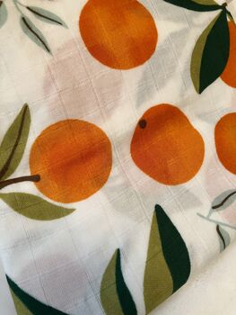 New Baby Gift, Extra Large Orange Print Baby Muslin, 4 of 4