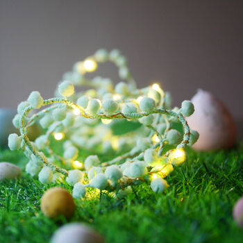 Easter Mint Pom Pom Fairy Lights, 3 of 5